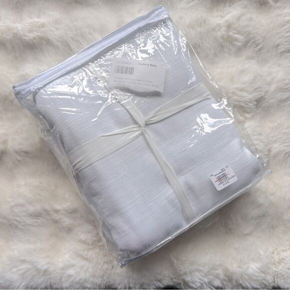 Pottery Barn Emery Linen Cotton Blend Blackout Curtain White 36" x 104" NWT - Picture 5 of 5